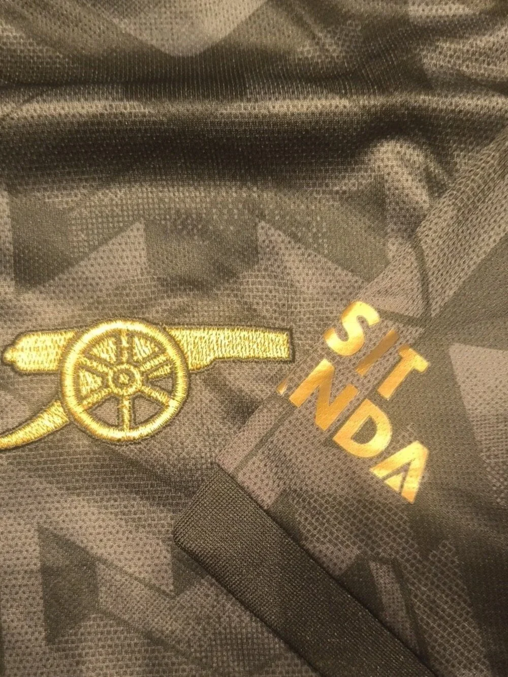 adidas Arsenal Black Jersey with Gold Accents